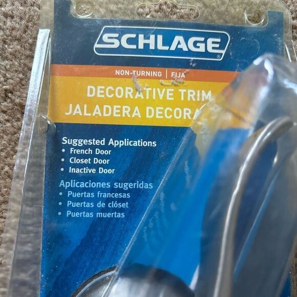 Schlage Right Hand Door Satin Nickel Finish Non-Turning Decorative Trim Handle - Picture 2 of 4